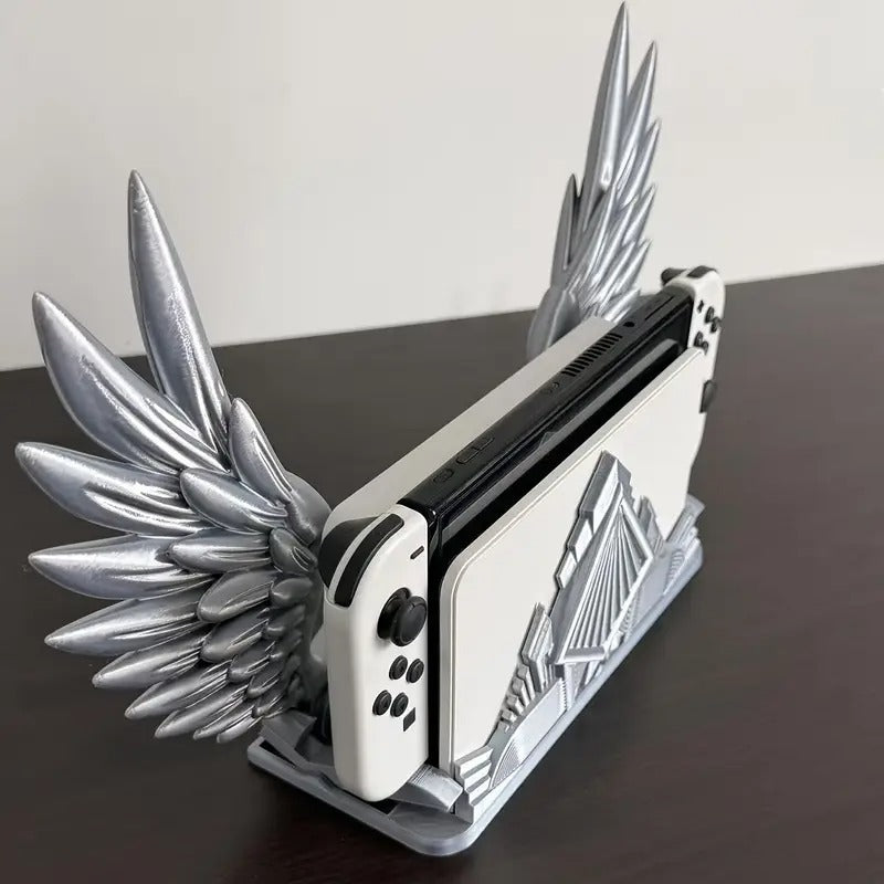 Detachable Movable Winged Gaming Console Stand - Creative Base for Displaying and Storing Gaming Consoles and Accessories - Desktop Decorative Stand for Holiday Gifts