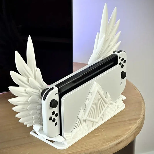 Detachable Movable Winged Gaming Console Stand - Creative Base for Displaying and Storing Gaming Consoles and Accessories - Desktop Decorative Stand for Holiday Gifts
