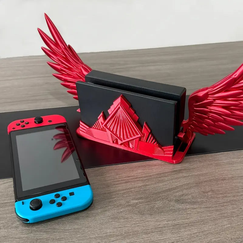 Detachable Movable Winged Gaming Console Stand - Creative Base for Displaying and Storing Gaming Consoles and Accessories - Desktop Decorative Stand for Holiday Gifts